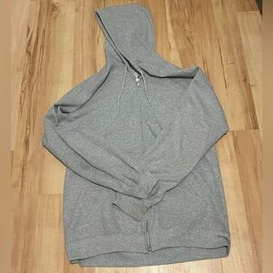 oversized gray zip up